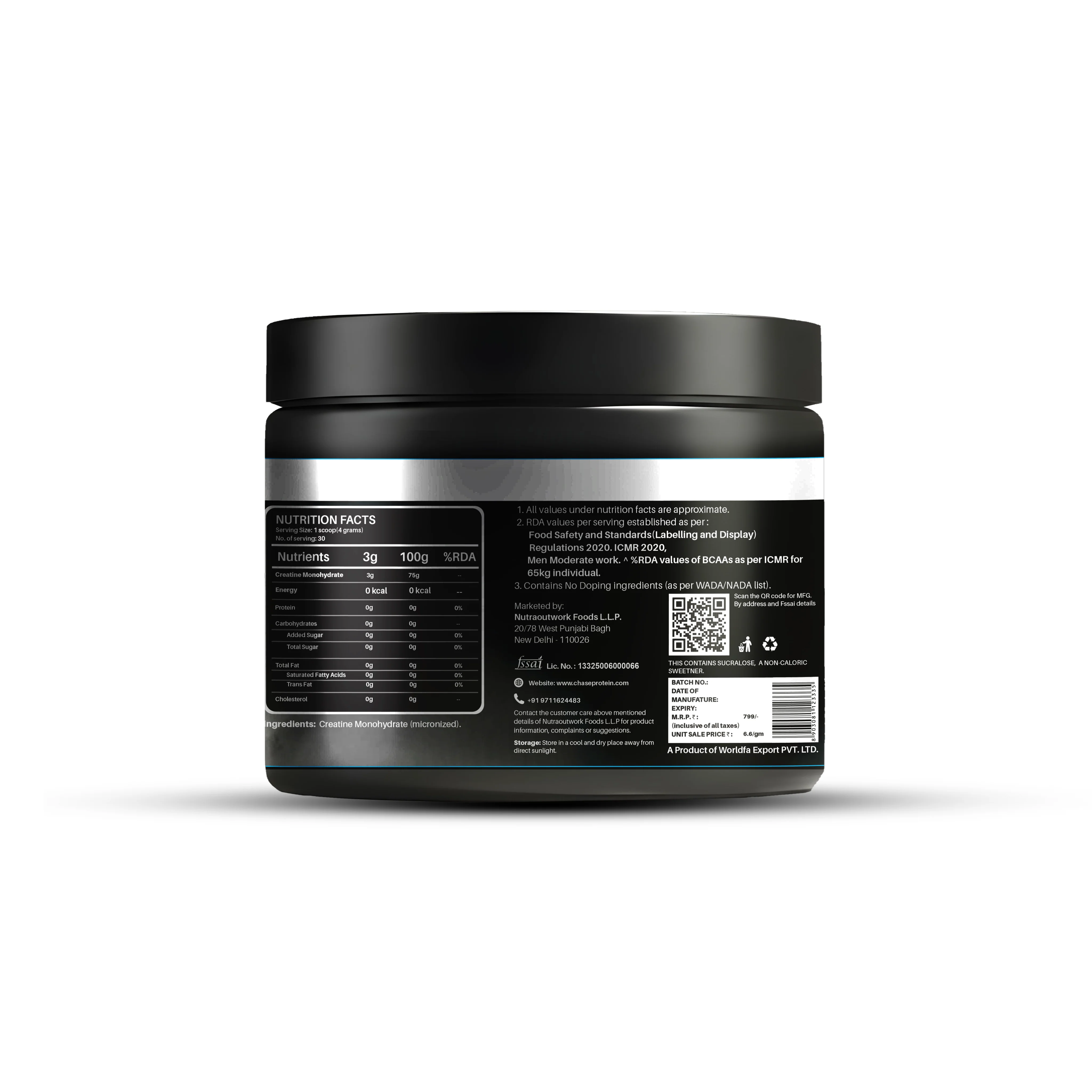 Unflavoured  Creatine Monohydrate Powder - Image 3